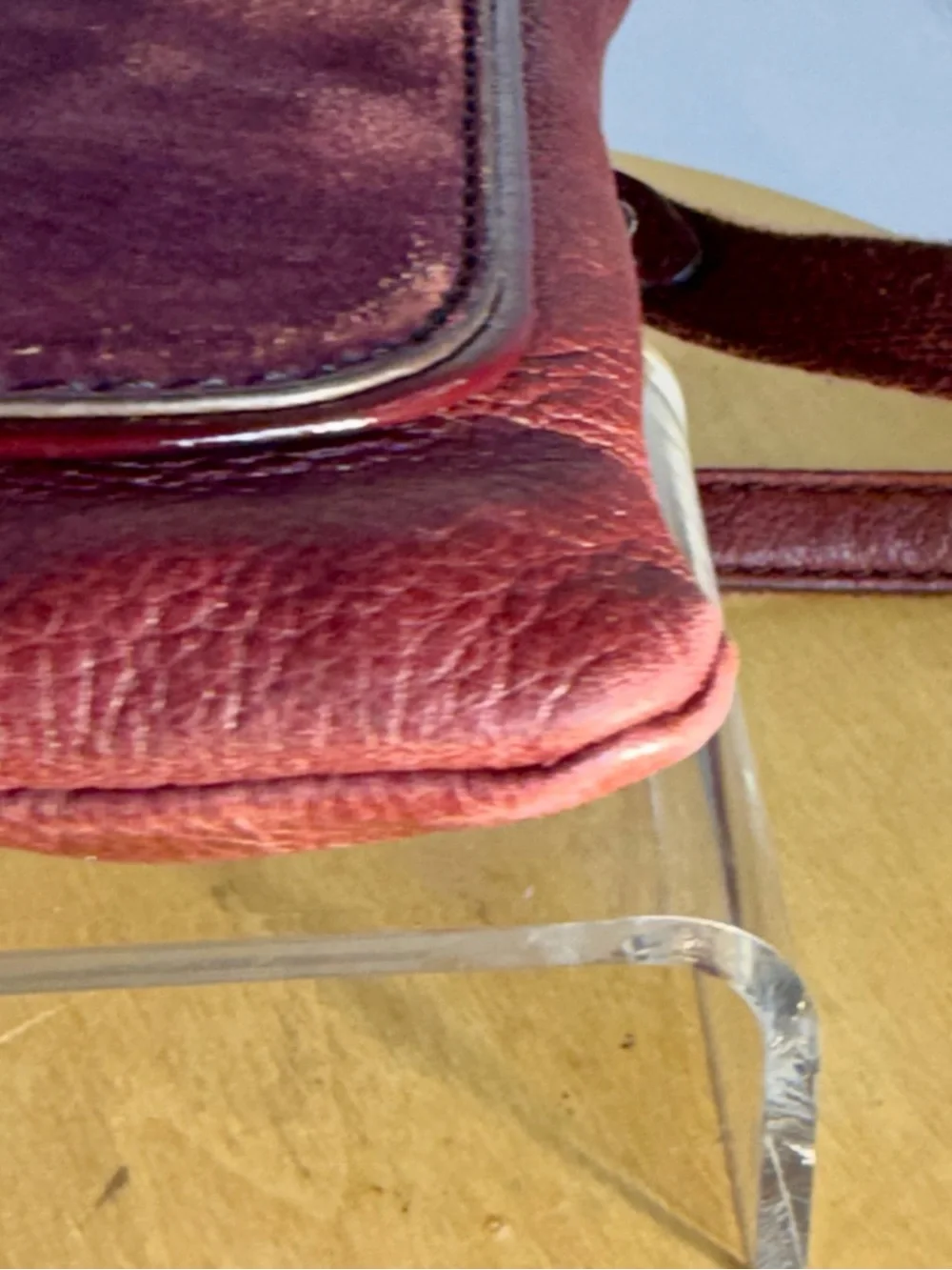 Fossil Burgundy Leather & Suede Crossbody